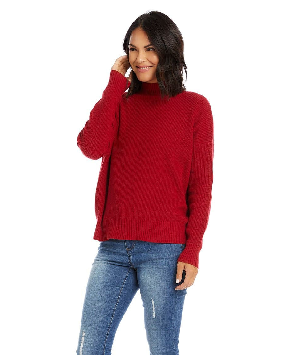Turtleneck Sweater in Red.